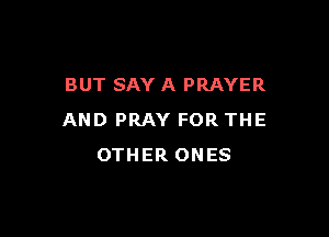 BUT SAY A PRAYER

AND PRAY FOR THE
OTHER ONES