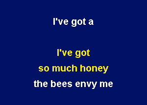 I've got a

I've got
so much honey

the bees envy me