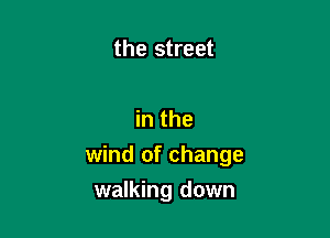 the street

in the
wind of change

walking down