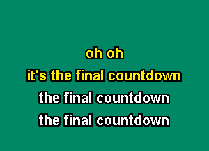 oh oh

it's the final countdown

the final countdown
the final countdown
