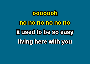 ooooooh
no no no no no no

it used to be so easy
living here with you