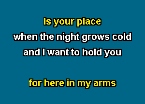 is your place
when the night grows cold

and I want to hold you

for here in my arms