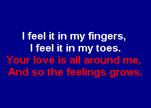 I feel it in my fingers,
I feel it in my toes.