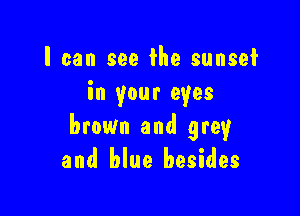 I can see the sunset
in your eyes

brovm and grey
and blue besides