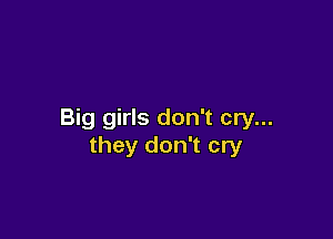 Big girls don't cry...

they don't cry
