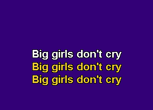 Big girls don't cry

Big girls don't cry
Big girls don't cry