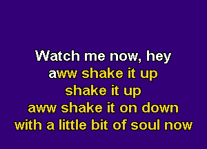 Watch me now, hey
aww shake it up

shake it up
aww shake it on down
with a little bit of soul now