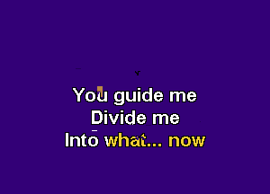 YoEI guide me

Divide me
Into what... now