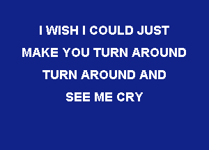 I WISH I COULD JUST
MAKE YOU TURN AROUND
TURN AROUND AND

SEE ME CRY