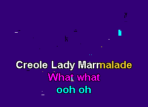 Creole Lady Marmalade

l
ooh oh