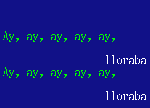 Ay, ay, ay, ay, ay,

lloraba
Ay, ay, ay, ay, ay,

lloraba