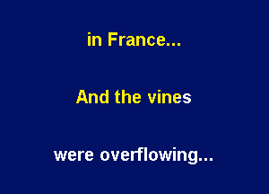 in France...

And the vines

were overflowing...