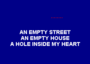 AN EMPTY STREET
AN EMPTY HOUSE
A HOLE INSIDE MY HEART