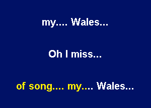 my.... Wales...

Oh I miss...

of song.... my.... Wales...