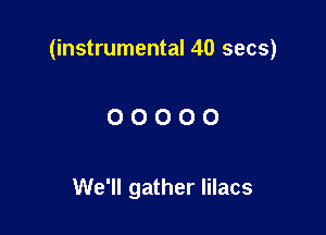 (instrumental 40 secs)

OOOOO

We'll gather lilacs