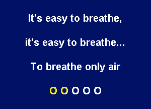 It's easy to breathe,

it's easy to breathe...

To breathe only air

00000