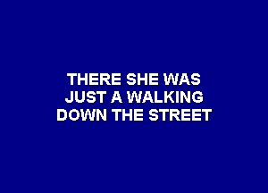THERE SHE WAS

JUST A WALKING
DOWN THE STREET