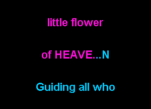 little flower

of HEAVE...N

Guiding all who