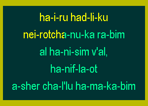 ha-i-ru had-Ii-ku
nei-rotcha-nu-ka ra-bim

al ha-ni-sim v'al,

ha-nif-Ia-ot
a-sher cha-I'Iu ha-ma-ka-bim