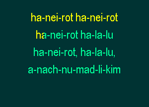 ha-nei-rot ha-nei-rot
ha-nei-rot ha-la-Iu

ha-nei-rot, ha-Ia-Iu,

a-nach-nu-mad-Ii-kim