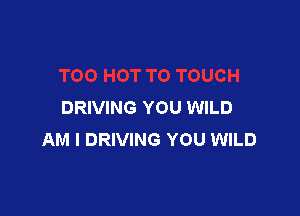 DRIVING YOU WILD

AM I DRIVING YOU WILD