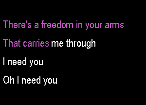 There's a freedom in your aims

That carries me through

I need you

Oh I need you