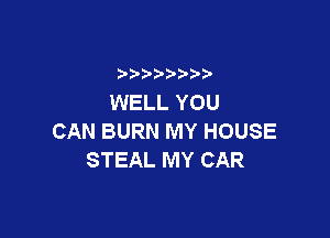WELL YOU

CAN BURN MY HOUSE
STEAL MY CAR