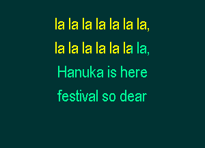 la la la la la la la,

la la la la la la la,
Hanuka is here
festival so dear