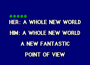 HERI A WHOLE NEW WORLD

HIMZ A WHOLE NEW WORLD
A NEW FANTASTIC
POINT OF VIEW