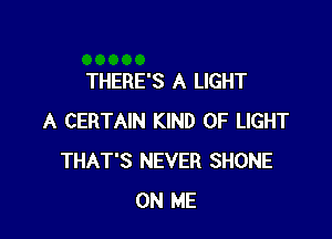 THERE'S A LIGHT

A CERTAIN KIND OF LIGHT
THAT'S NEVER SHONE
ON ME