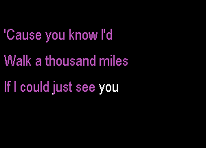 'Cause you know I'd

Walk a thousand miles

lfl could just see you