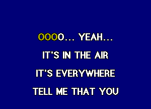 0000... YEAH...

IT'S IN THE AIR
IT'S EVERYWHERE
TELL ME THAT YOU