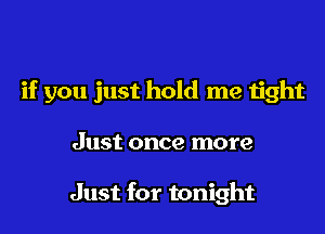 if you just hold me tight

Just once more

Just for tonight