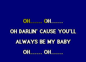 OH ...... 0H ......

0H DARLIN' CAUSE YOU'LL
ALWAYS BE MY BABY
OH ...... 0H ......