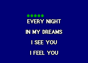 EVERY NIGHT

IN MY DREAMS
I SEE YOU
I FEEL YOU