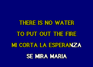 THERE IS NO WATER

TO PUT OUT THE FIRE
MI CORTA LA ESPERANZA
SE MIRA MARIA