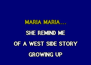 MARIA MARIA. . .

SHE REMIND ME
OF A WEST SIDE STORY
GROWING UP