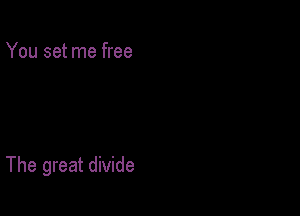 You set me free

The great divide