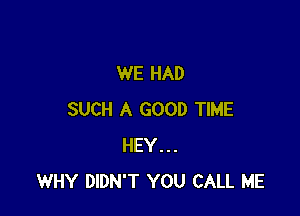 WE HAD

SUCH A GOOD TIME
HEY...
WHY DIDN'T YOU CALL ME