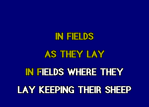 IN FIELDS
AS THEY LAY
IN FIELDS WHERE THEY
LAY KEEPING THEIR SHEEP