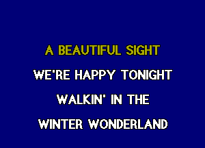 A BEAUTIFUL SIGHT

WE'RE HAPPY TONIGHT
WALKIN' IN THE
WINTER WONDERLAND