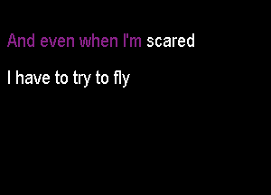 And even when I'm scared

I have to try to fly