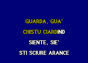 GUARDA, GUA'

CHISTU CIARDIND
SIENTE, SIE'
STI SCIURE ARANCE