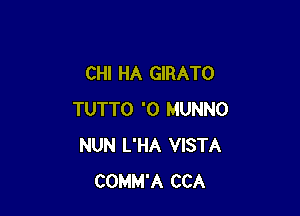 CHI HA GIRATO

TUTTO '0 MUNNO
NUN L'HA VISTA
COMM'A CCA