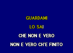 GUARDAMI

L0 SAI
CHE NON E VERO
NON E VERO CH'E FINITO