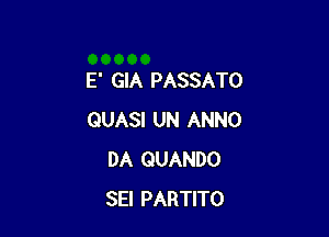 E' GIA PASSATO

QUASI UN ANNO
DA QUANDO
SEI PARTITO