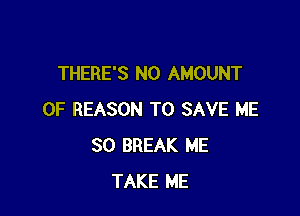 THERE'S N0 AMOUNT

OF REASON TO SAVE ME
SO BREAK ME
TAKE ME