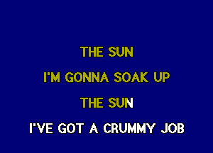 THE SUN

I'M GONNA SOAK UP
THE SUN
I'VE GOT A CRUMMY JOB