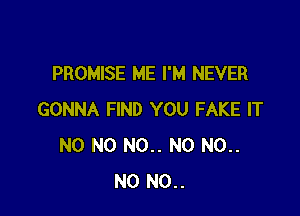 PROMISE ME I'M NEVER

GONNA FIND YOU FAKE IT
N0 N0 N0.. N0 N0..
N0 N0..