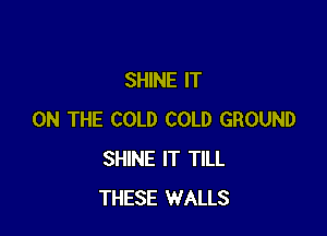 SHINE IT

ON THE COLD COLD GROUND
SHINE IT TILL
THESE WALLS